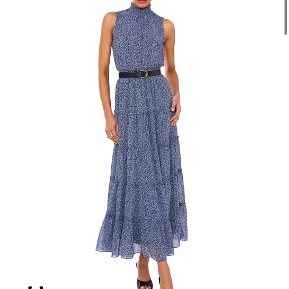 1.State Smocked Neck Sleeveless Maxi Dress Size S